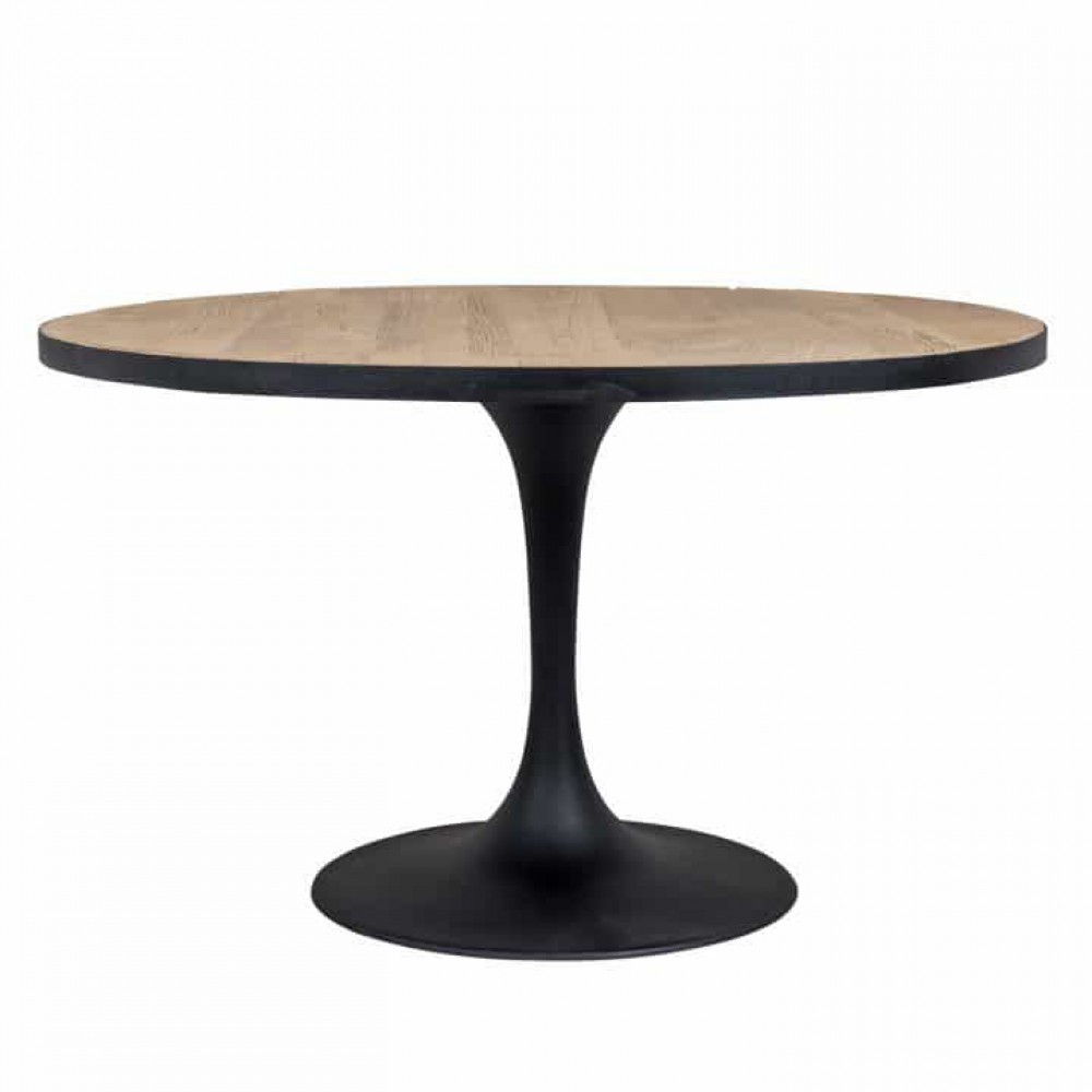 Tisch rund schwarz, Esstisch schwarz Metall, Durchmesser 140 cm