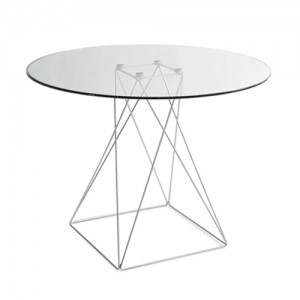 Moderner Tisch, Tischplatte rund Glas, Ø 110 cm