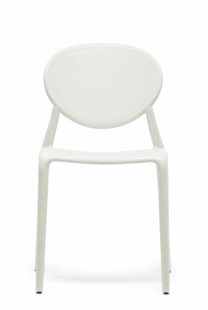 Outdoor Stuhl Kunststoff, Farbe Weiß-Leinen