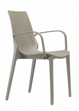 Design Gartenmöbel Stuhl Kunststoff taubengrau Glasfaser