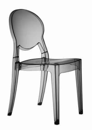 Stuhl modern klassische Kunststoff Stuhl transparent grau