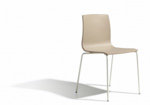 Design Stuhl stapelbar, Farbe taubengrau leinen