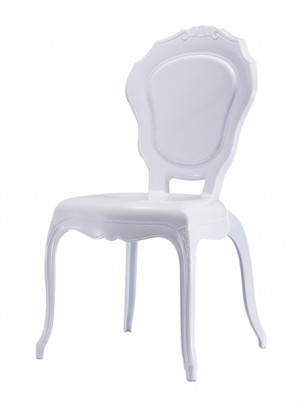 Stuhl Barock weiß aus Kunststoff