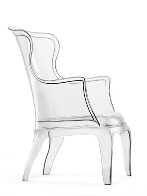 Sessel im Modern-Barockstil, italienisches Design, Farbe transparent