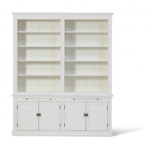 Bücherschrank weiß Landhausstil, Schrank weiß, Breite 200 cm