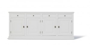 Klassische Anrichte weiß, Sideboard weiß Landhausstil, Breite 230 cm
