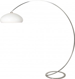 Design Bogenleuchte Edelstahl gebürstet mit einem Lampenschirm, Stehleuchte mit eine Höhe 215 cm 