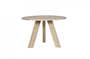 Tisch rund Massivholz,  Esstisch rund  Eiche massiv, Durchmesser 129 cm