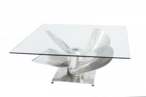Couchtisch Glas-Metall, Tisch Glasplatte 
