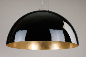 Moderne Pendelleuchte Kuppel, Farben Schwarz-Gold, Durchmesser 120 cm 
