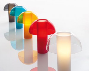 Design Tischleuchte, Tischlampe aus Polycarbonat,  Ø 25 cm