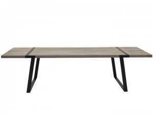Esstisch Eiche weiß geölt,  Tisch Eiche massiv weiß, Tischbeine Metall schwarz, Maße 240 x 100 cm 