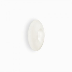 Wand- / Deckenleuchte Glas weiß, Metall nickel, modern, Ø 48 cm