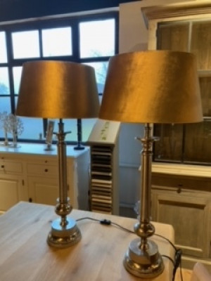 Stehlampe gold/silber, Stehleuchte Industrie- Moderndesign ,Durchmesser 32-40 cm