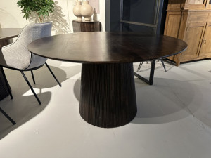 Runder Esstisch braun, Tisch rund braun, Esstisch Massivholz, Breite 130 cm