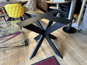 Metalltischgestell schwarz, Tischgestell quadratisch schwarz, Breite 90 cm