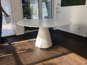 Esstisch rund weiß, Tisch rund, Tisch weiß rund, Durchmesser 159 cm