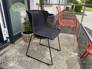 Stuhl schwarz, Rattan-Stuhl schwarz, Gartenstuhl schwarz