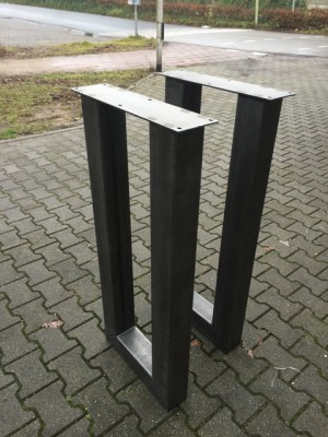 Bartischgestell Metall grau, 2er Set Tischgestell grau Metall, Stehtisch-Gestell Metall, Höhe 110 cm