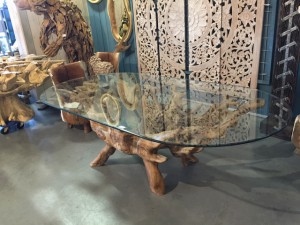 Esstisch  Wurzelholz, Tisch Unikat Massivholz und Glas