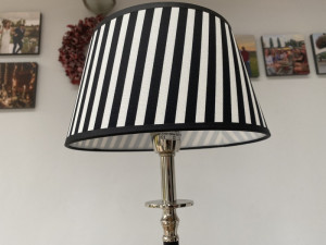 Lampenschirm gestreift schwarz-weiß, Lampenschirm rund gestreift, Durchmesser 25 cm