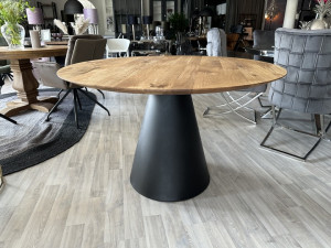 Tisch rund Eiche Tischplatte, runder Esstisch Eiche massiv, Durchmesser 120 cm