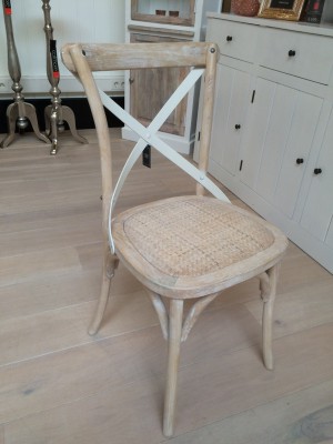 Klassischer Stuhl, Farbe Weiß-Natur