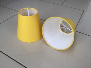 KIemmschirm gelb, Steckschirm gelb für Kronleuchter, Aufsteckschirm gelb  Ø 14 cm