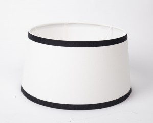 Lampenschirm, Weiß-Schwarz, Form rund Ø 45 cm