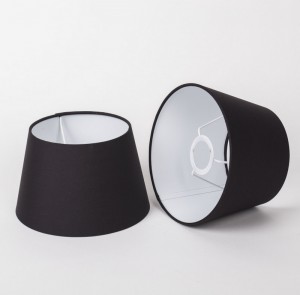 Lampenschirm für Tischleuchte, Form rund, Farbe Schwarz, Durchmesser 20 cm