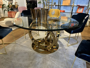 Glastisch rund, Esstisch rund Glas Tischplatte, runder Glastisch, Durchmesser 150 cm
