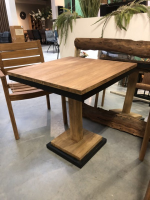 Bistrotisch Teakholz, Tisch quadratisch Teak, Bistrotisch Holz Teak, Maße 80 x 80 cm