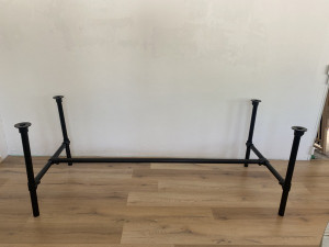 Tischgestell schwarz Industriedesign, Rohr-Gestell schwarz,  Rohrgestell Metall, Maße 180-200 cm