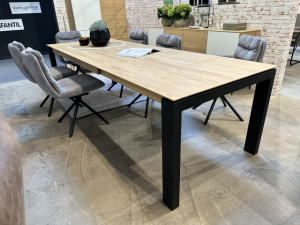 Tisch ausziehbar Eiche, Esstisch ausziehbar Eiche massiv, ausziehbarer Tisch Landhausstil,  Breite 200-295 cm