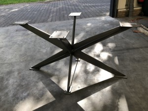 Tischgestell grau Metall, Tischbeine Metall unbehandelt, Metall-Tischgestell grau,  Höhe 73 cm 