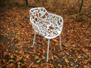 4 Set. Gartenstuhl weiß, Designstuhl aus Aluminium, Outdoor-Stuhl weiß