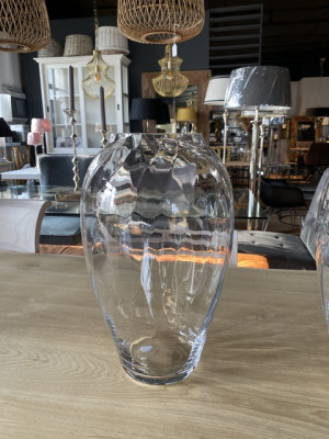 Vase transparent, Blumenvase Glas, Glasvase, Durchmesser 21 cm