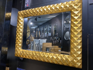 Wandspiegel Gold, Spiegel Gold,  Breite 118 cm