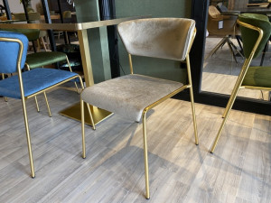 Design Stuhl Gold, Stuhl braun stapelbar, Konferenzstuhl braun, Besucherstuhl braun