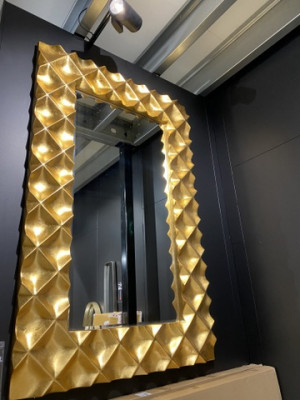 Spiegel Gold, Wandspiegel Gold, Breite 210 cm