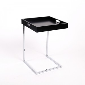 Tablett-Tisch Schwarz, Beistelltisch modern Farbe Schwarz