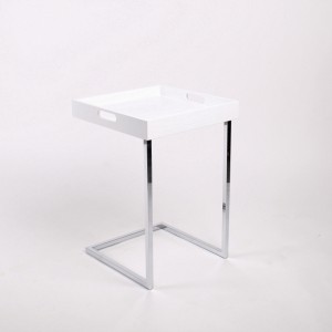 Tablett-Tisch Weiß, Beistelltisch modern