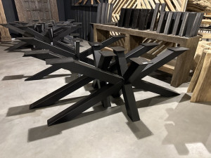 Tischgestell Metall schwarz, Metallgestell für ein Tisch,  Breite 185 cm