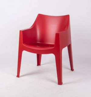Gartenstuhl rot, Garten-Sessel rot Kunststoff, Stuhl rot stapelbar