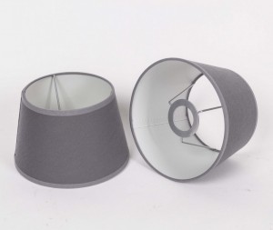 Lampenschirm für Tischleuchte, Form rund, Farbe Grau, Durchmesser 20 cm