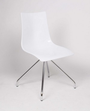 Design Stuhl Kunststoff, Stuhl weiß-chrom