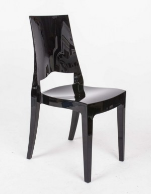 Design Stuhl modern, Outdoor Stuhl aus Kunststoff schwarz