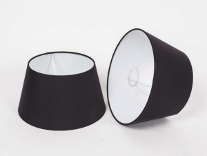 Lampenschirm für Tischleuchte, Form rund, Farbe Schwarz, Durchmesser 25 cm