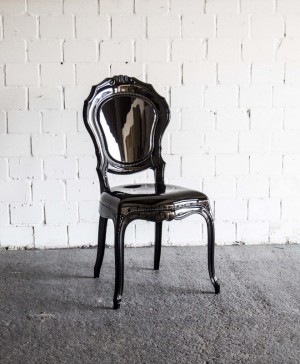 Stuhl Barock schwarz Kunststoff