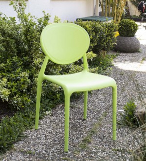 Outdoor Stuhl Kunststoff, Gartenstuhl Farbe Grün